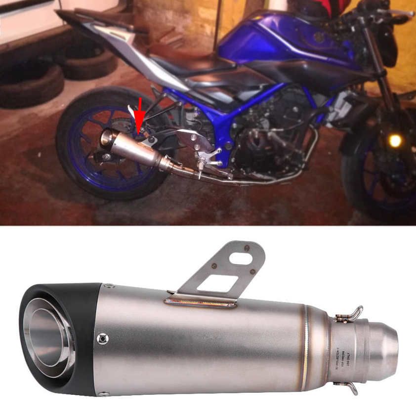 38mm-51mm Motorcycle Modified Slip-on Exhaust Muffler Silencer Pipe W/Adapter