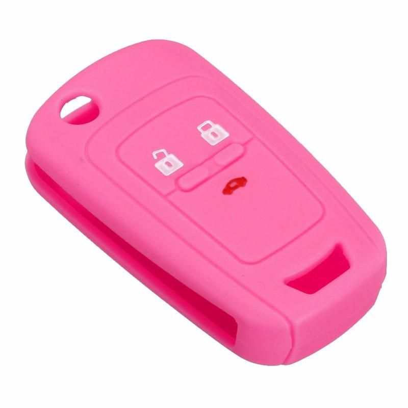 Auto parts Silicone Cover fit for BUICK CHEVROLET Flip Remote Key Case 3 Button Purple