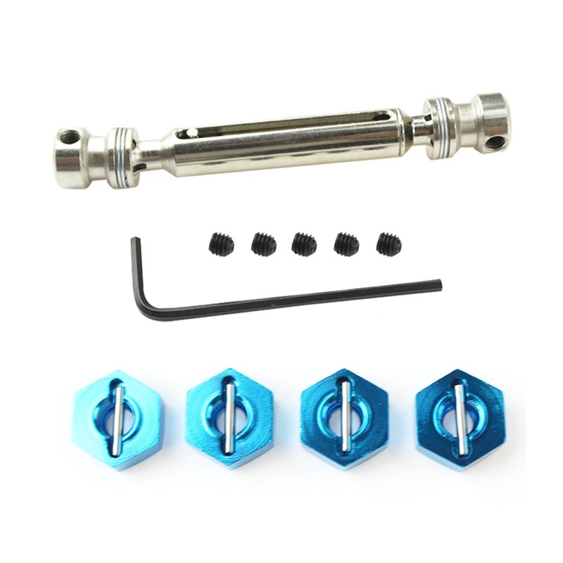 11 Pcs Accessories: 6 Pcs Metal Rear Middle Drive Shaft Universal Transmission Accessories Kit & 4 Pcs Metal Hexagon Set