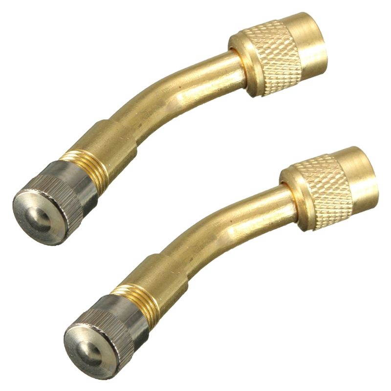 2 pcs 135 Degree Angle Air Tyre Valve Extension Adaptor Long Shank for Motorcycle Cars