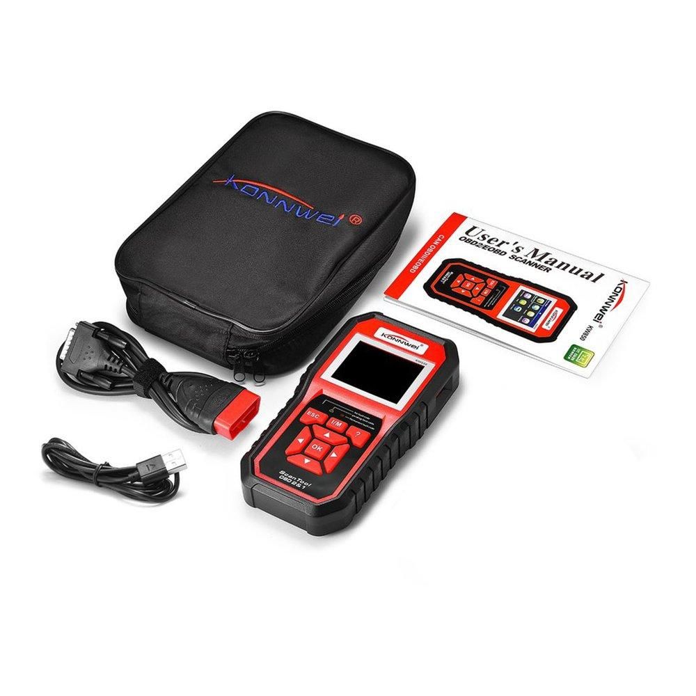 TE KONNWEI KW850 OBDII EOBD Auto Car Diagnostic Scanner Code Reader Scanning Tool black & red