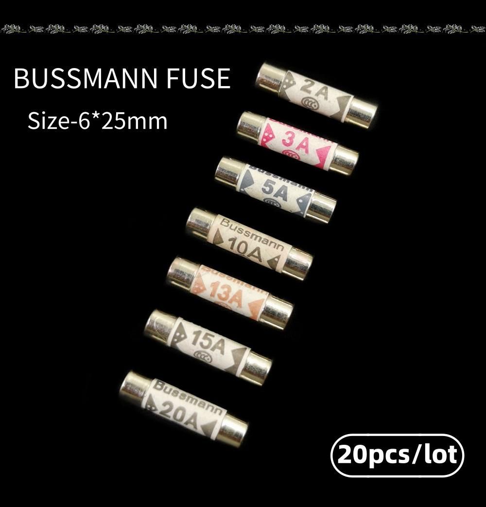 20pcs/lot BS1362 6x25 Filling sand Riot Ceramic fuse 6x25mm fuse 240V 1A 2A 3A 5A 10A 13A 15A 20A