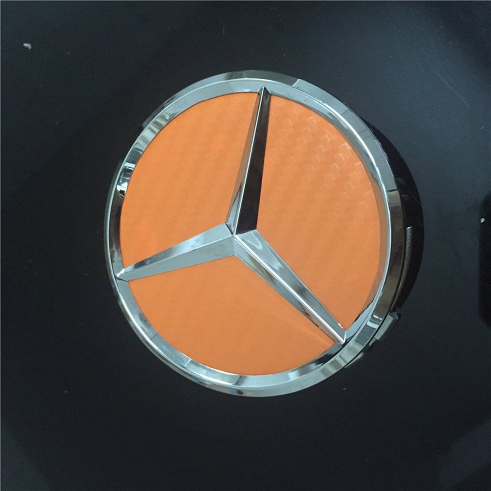 MA 4PCS 75mm Car Wheel Center Hub Cap Emblem Badge For Benz Orange Rims Cover-orange