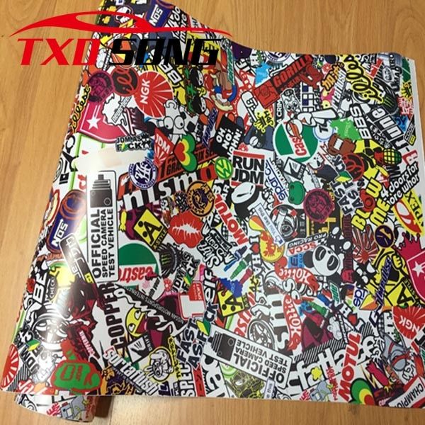 50CMX200CM/300CM for 2 models new size Sticker bomb Vinyl Wrap StickerBOMB Adhesive Cartoon Motorcycle Bike Scooter Bomb Film