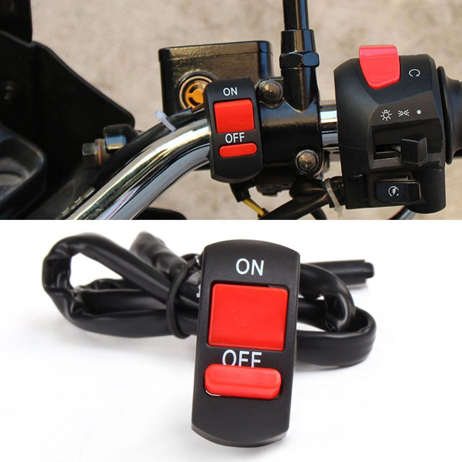 Motorcycle Handlebar Mount On-Off Button Switch Double Flash Dangerous Lamp Switch Controller Switch Headlamp Switch