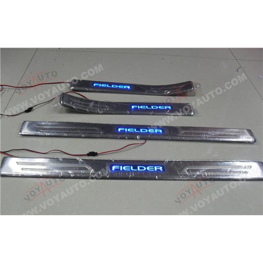 High quality stainless steel LED light toyota Fielder door sill Plate Welcome Pedal 4pcs- Blue (Fielder- 2012/2013/2014/2015/2016/ 2017/2018)