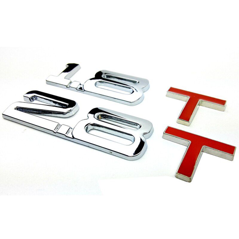 Car Sticker 2.0 T 1.6 T 3.0 T Turbo Engine Rear Trunk Emblem Badge Decals Auto Tail Metal Chrome 3D 4WD Displacement for Audi A4