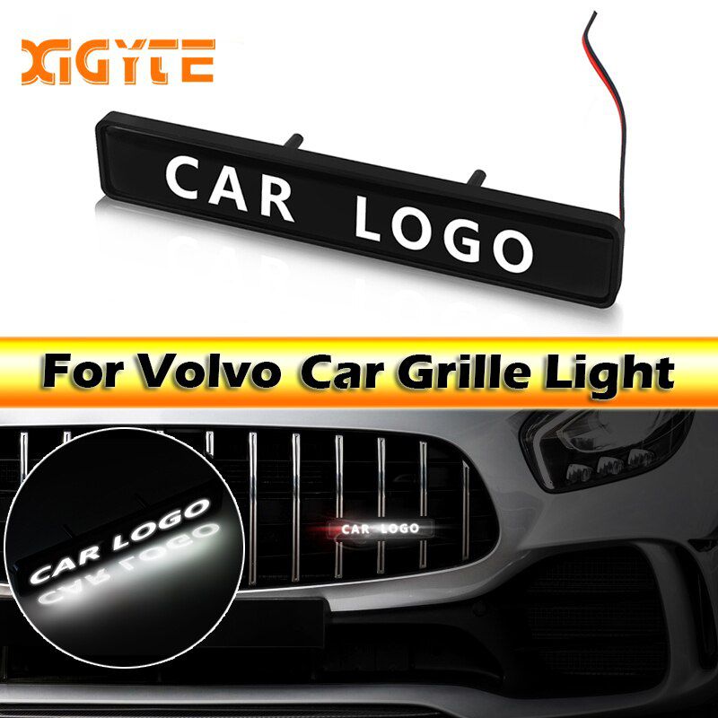 ABS Chrome Grille Emblem Badge LED lights Car Logo Sticker For Volvo XC60 XC90 S60 S80 S40 S60L V40 V60 V70 V50 Atmosphere light