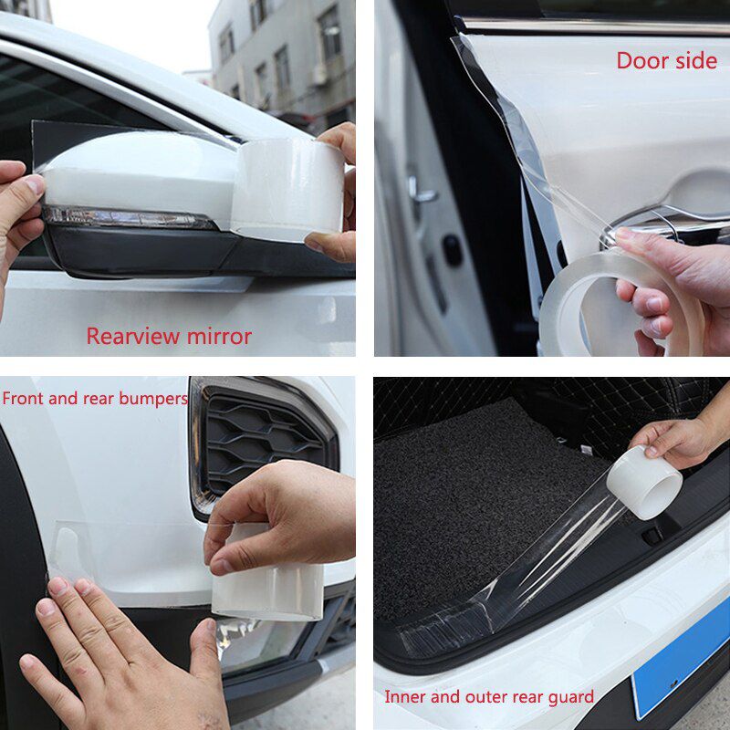 Stickers Auto Interior Protector Film Door Edge Protective Car Trunk Door Sill Full Body Sticker Vinyl Accessories Nano Glue
