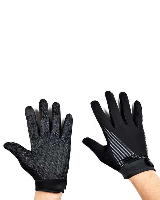 Gray and Black Cotton Gloves/ Size-L