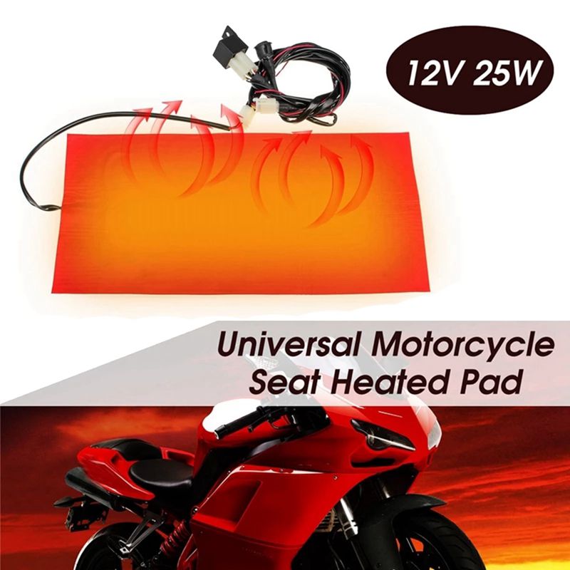 25W 12V Universal Motorcycle ATV Seat Heated Cushion Winter Warmer Waterproof Pad Heating Pad Mat