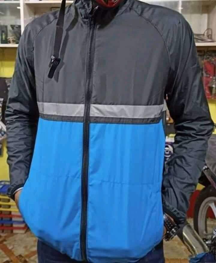 Dust coat or windbreaker for Biker. 2 Part Black and Blue