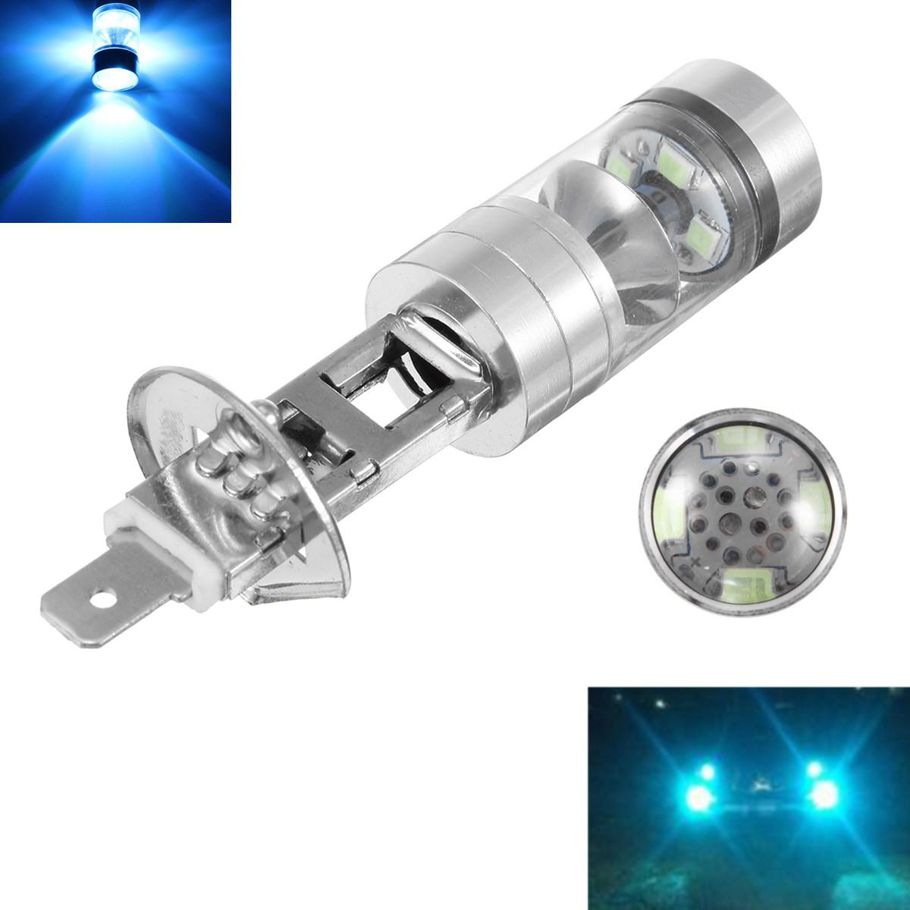 H1 8000K 100W LED ICEBERG BLUE 20-SMD Projector Fog Driving DRL Light Bulb -