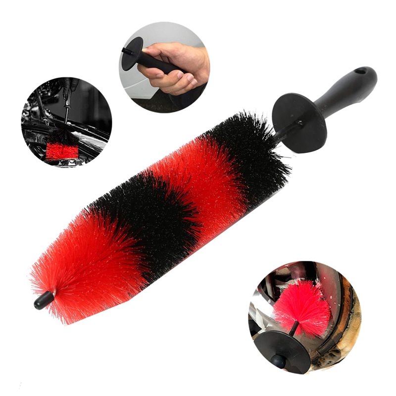 Car Tire Cleaning Brush Wheel Brush Rim Detail Brush 17inch Long Soft Brush for Wheels, Rims, Exhaust Pipes, Cars, Motorcycles