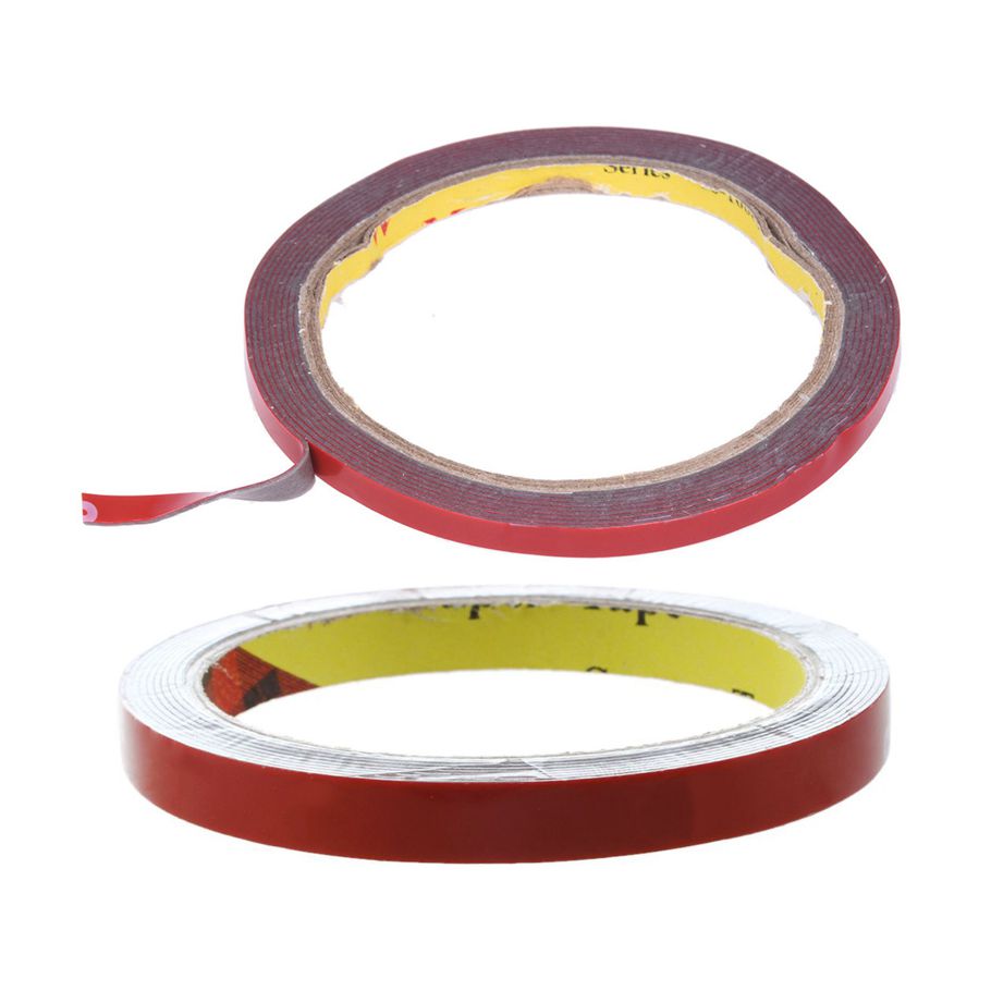 2 Pcs 3Meter Strong Permanent Double Sided Super Sticky Foam Tape Roll for Vehicle Car, Red 6MMx3Meter & Red 10MMx3Meter