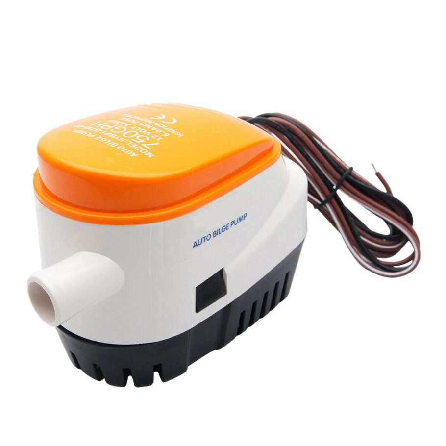 Automatic 12V Bilge Pump 750Gph with Internal Float Switch Auto Water Boat Submersible Auto Pump with Float Switch Marine / Bait Tank / Fish