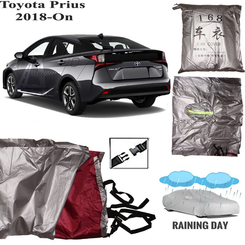 Car Body Cover for Toyota Prius 2018-0n Silver Color Waterproof