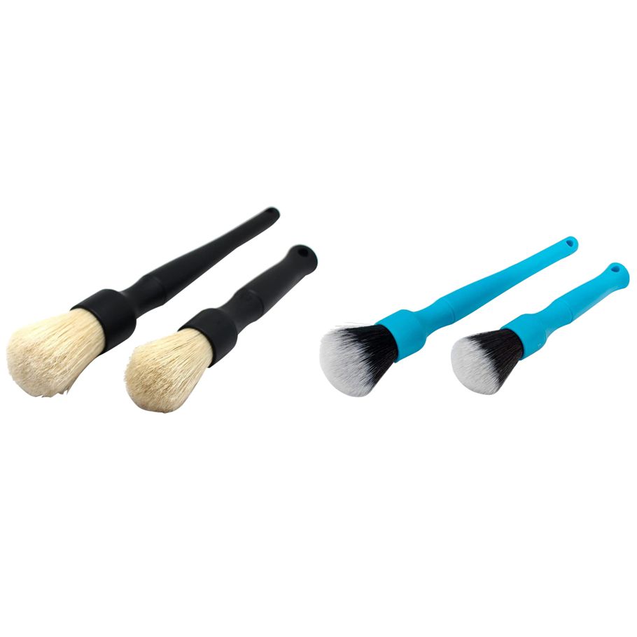 4 Pcs Space Brush, Detail Brush, Cleaning Brush, Beauty Brush, Vehicle Cleaning Tool, 2 Pcs Black & 2 Pcs Blue