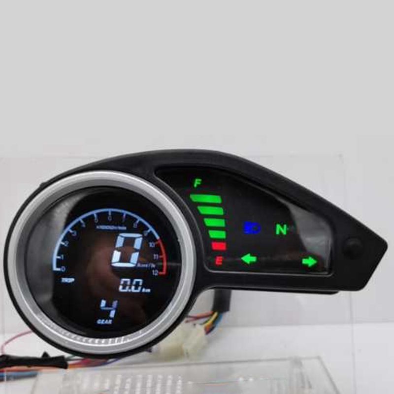 Universal Digital Motorcycle Odometer LCD Meter Speedometer Tachometer Gauges with Night Light