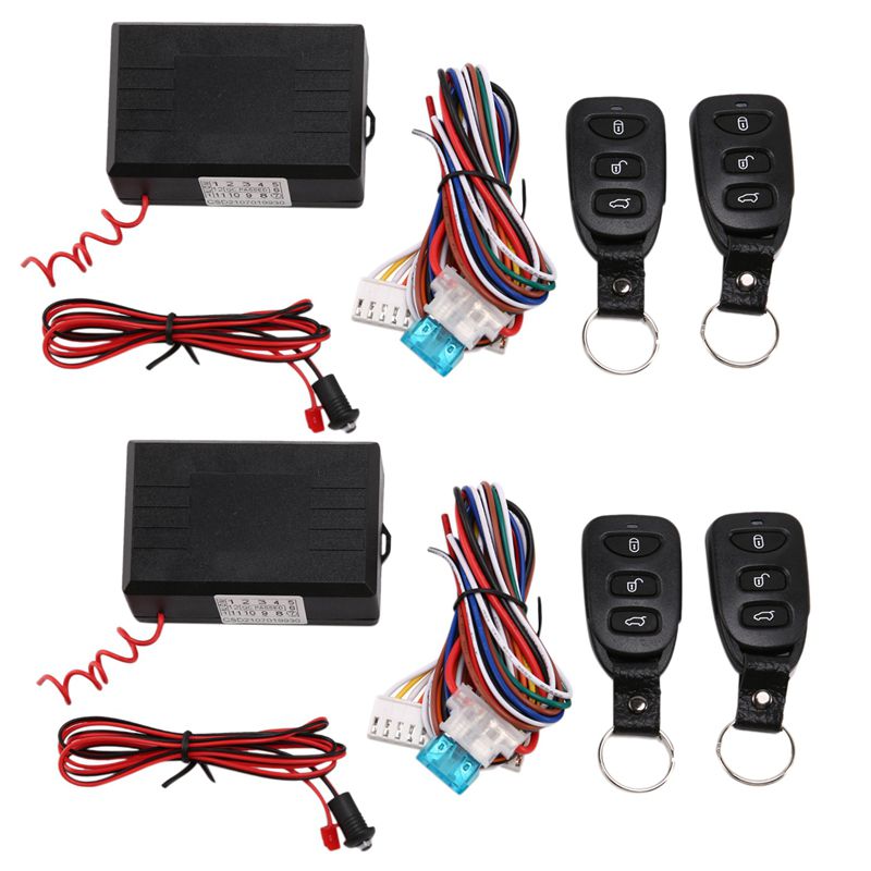 2X Universal Car Alarm Systems Door Lock Keyless Entry System Central Locking with Remote Control
