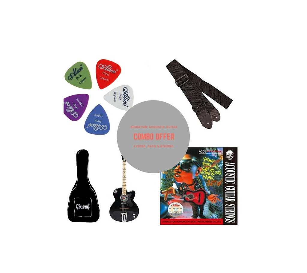 Givson Crown Super 2018 Acoustic Guitar - Black