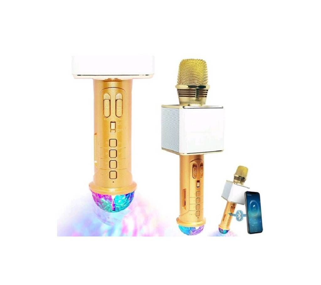 High Quality Bluetooth Microphone SD-10L Karaoke LED Light Removable Battery