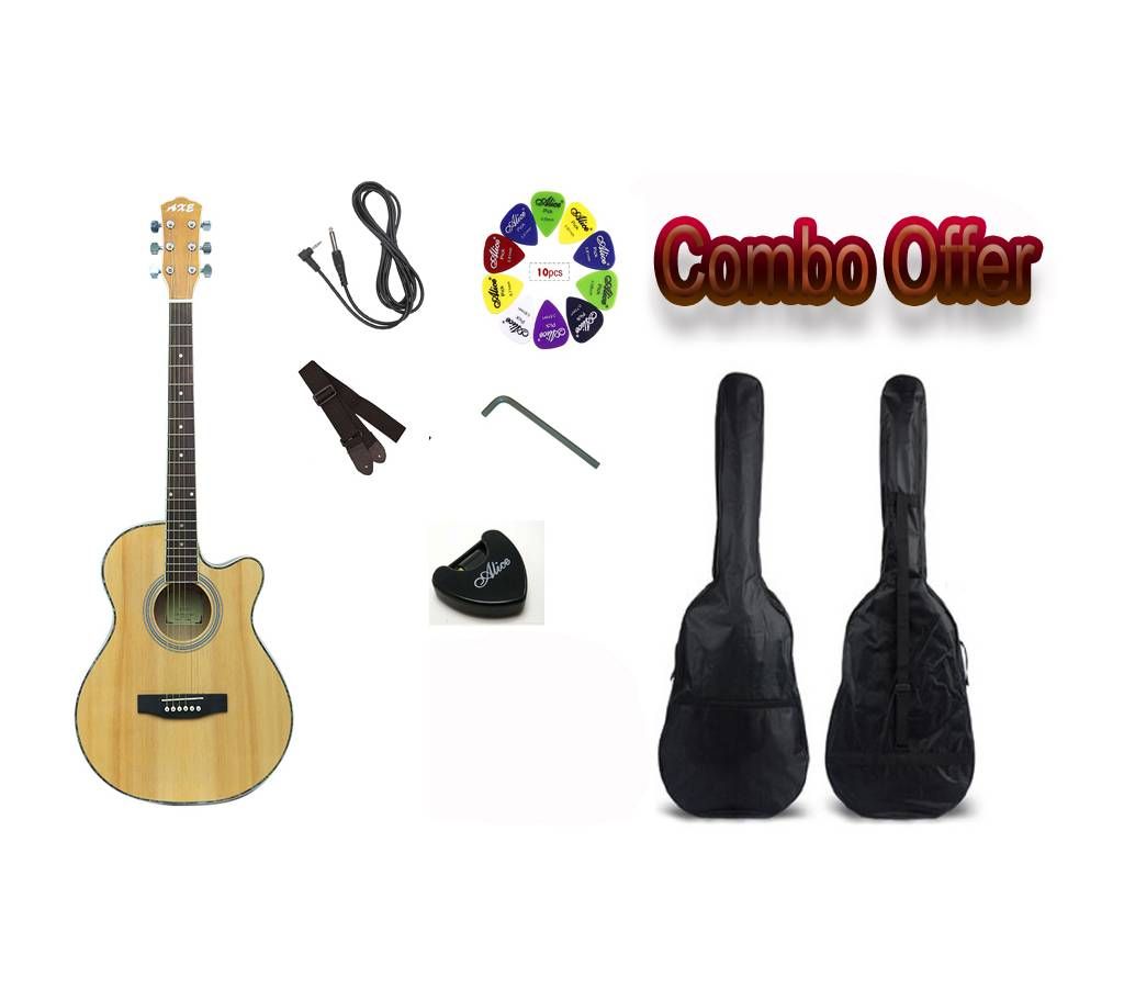 AXE AG 48 Acoustic Guitar + Bag + Instruments Full Pack Combo Offer 