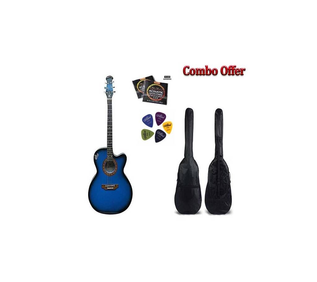 Signature Acoustic Guitar + 5 Picks + Bag + 1 Set Strings Combo Offer 