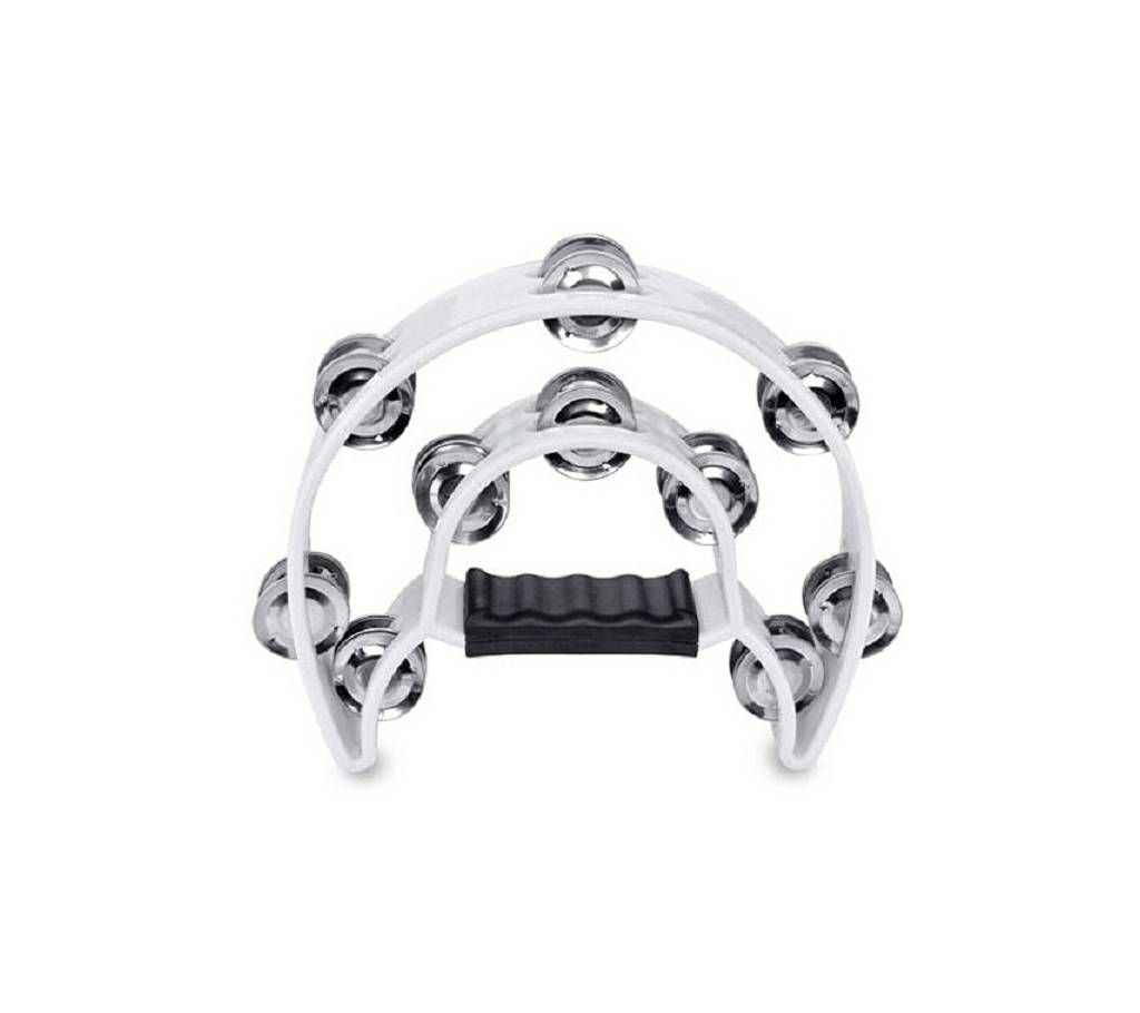 Double Row Tambourine  White