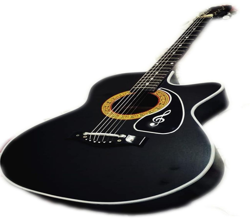 Acoustic guitar with bag and pick