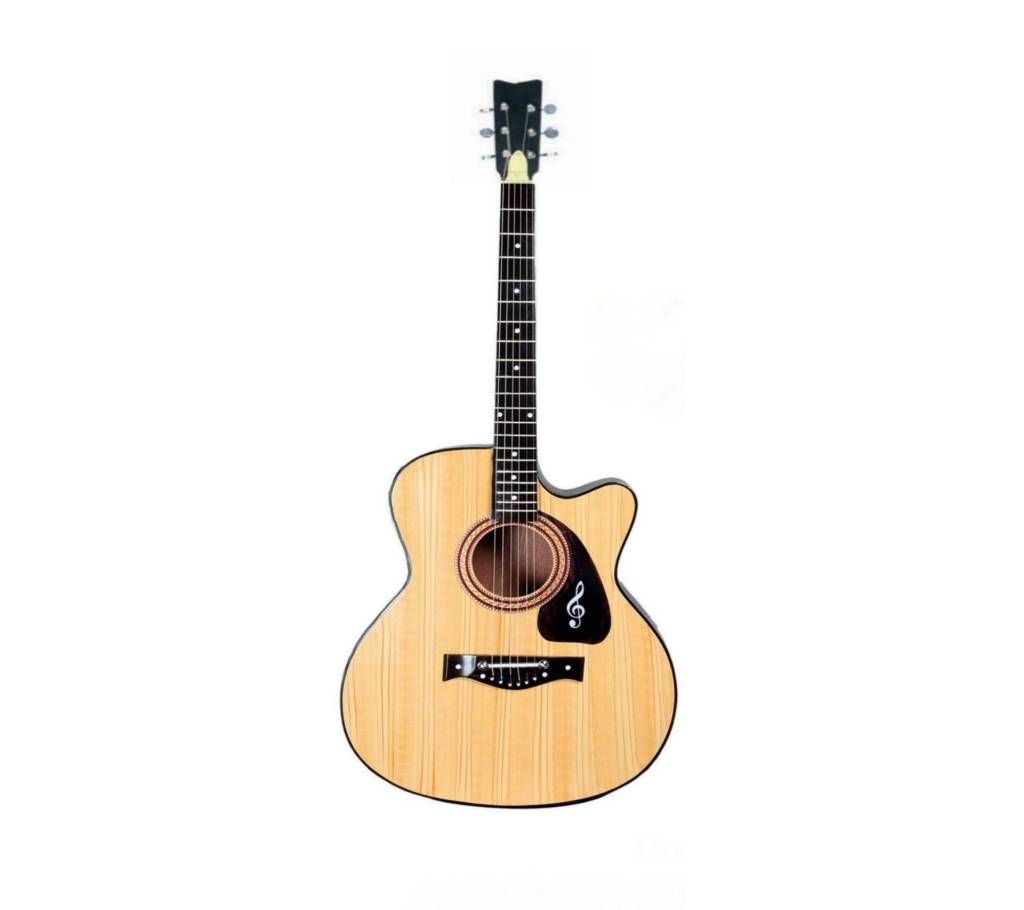 wooden colour acoustic guitar
