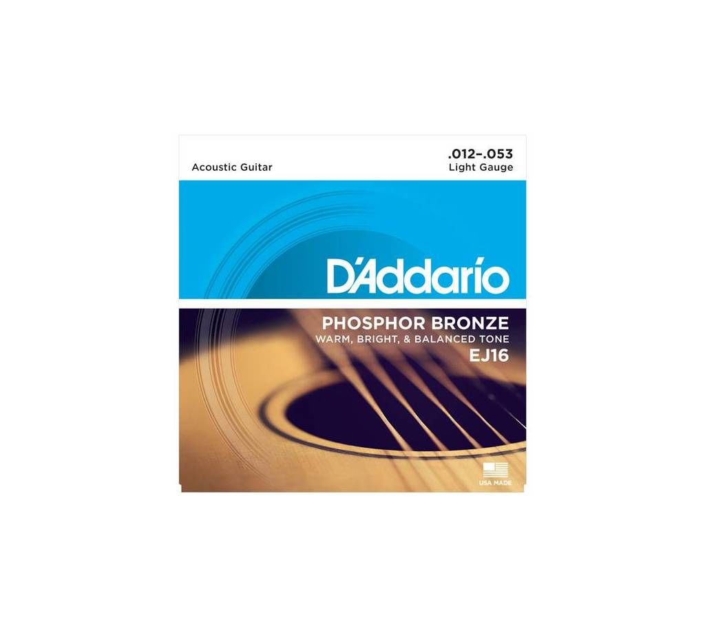 D'Aaddario EJ16 Phosphor Bronze Light Acoustic Guitar Strings Single-Pack