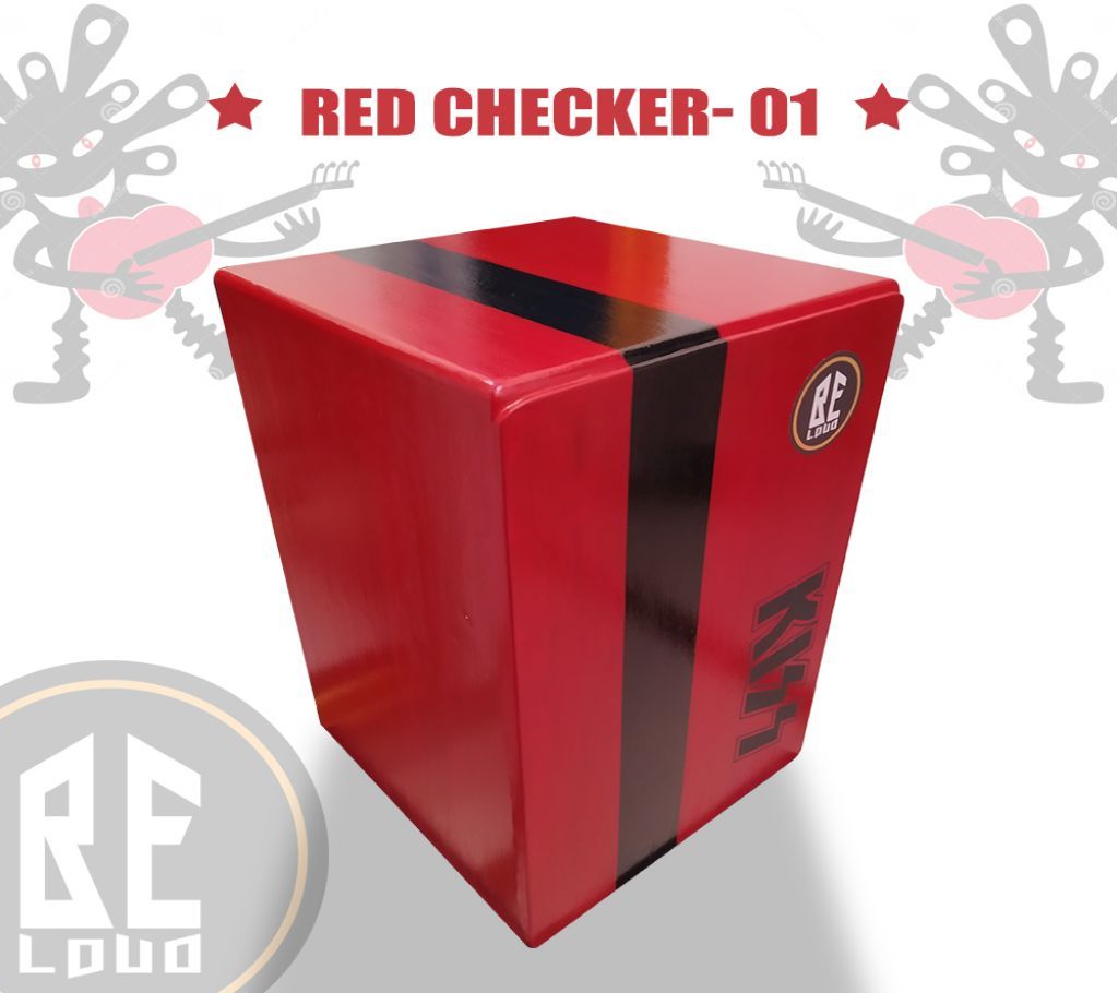 BE LOUD RED CHECKER-01-CAJON