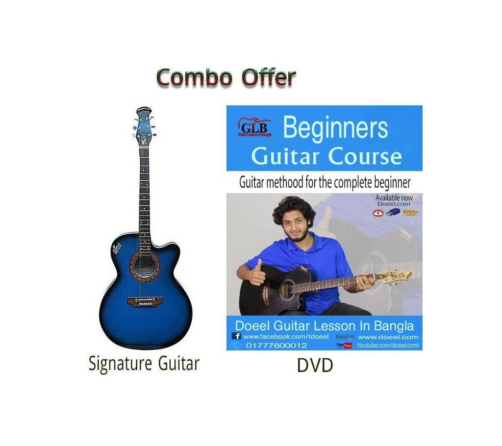 Signature Acoustic Guitar With Guitar Lesson DVD - Blue