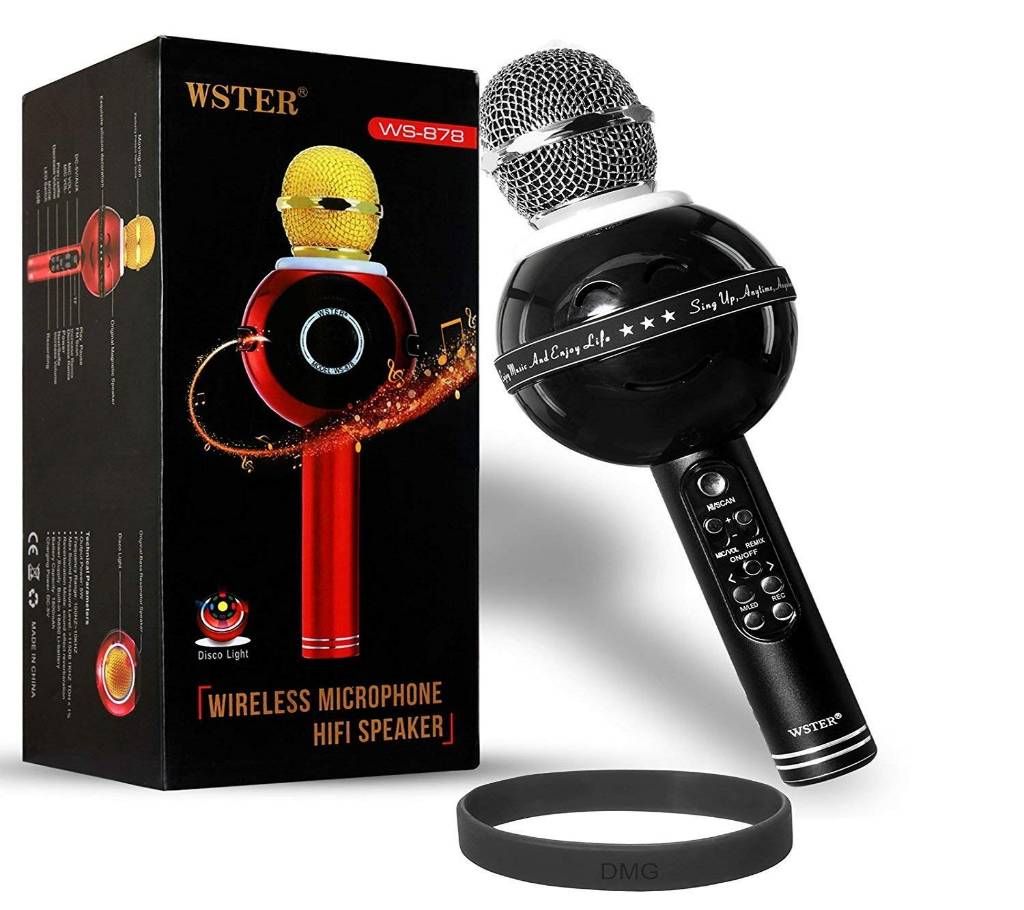 Karaoke Wster WS-878 Wireless Handheld Bluetooth Microphone with Speaker for Cellphone