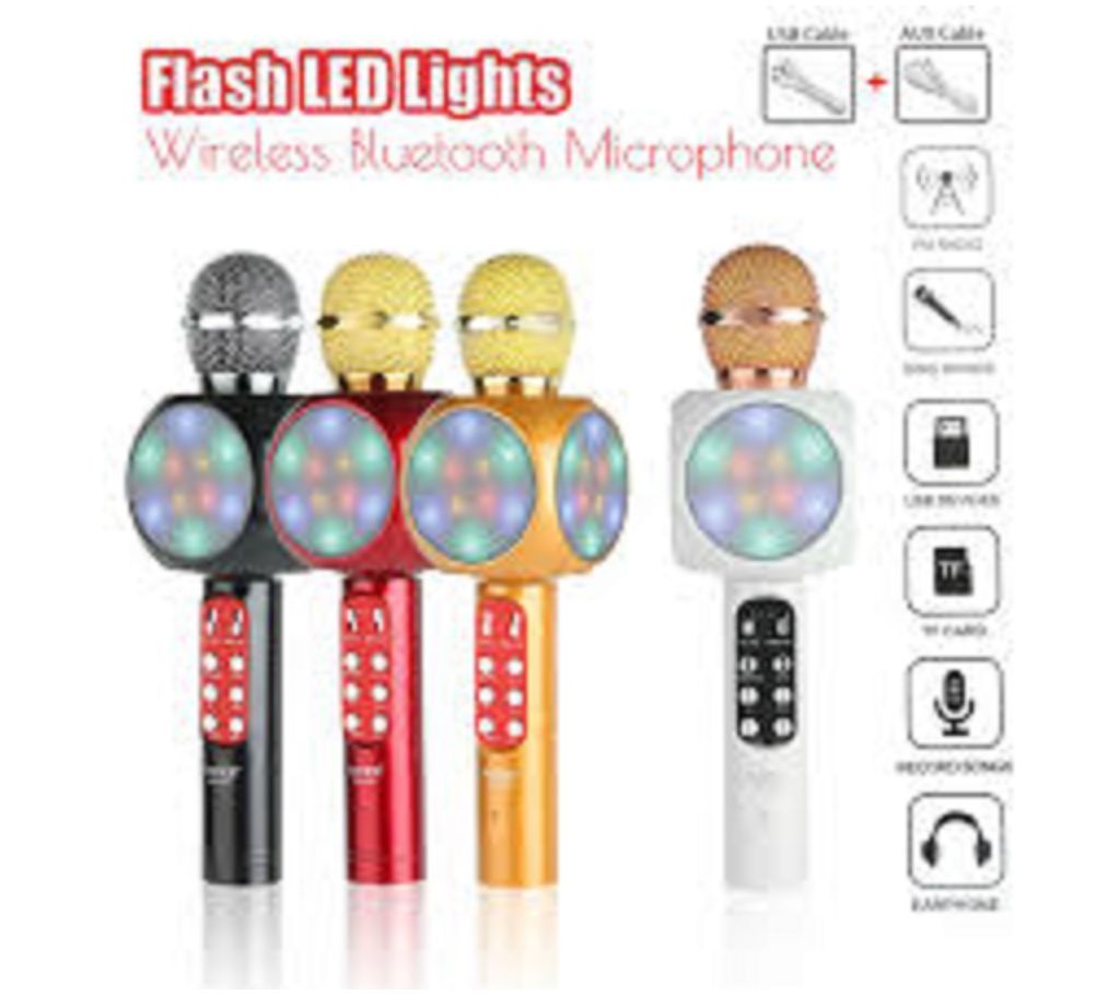 WS-1816 WIRELESS KARAOKE MICROPHONE HIFI SPEAKER WITH LED LIGHT