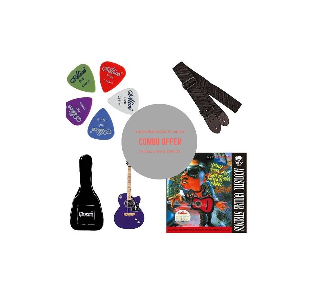 Givson Venus Super Semi Electric Acoustic Guitar blue