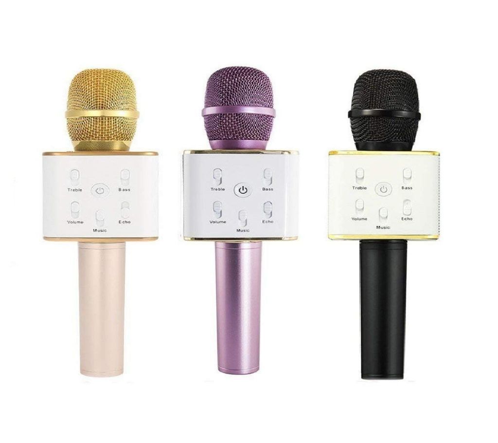 WS-858 karaoke microphone wireless bluetooth speaker FM radio Mini Home PortableUSB MP3 Player Speaker record sing mic