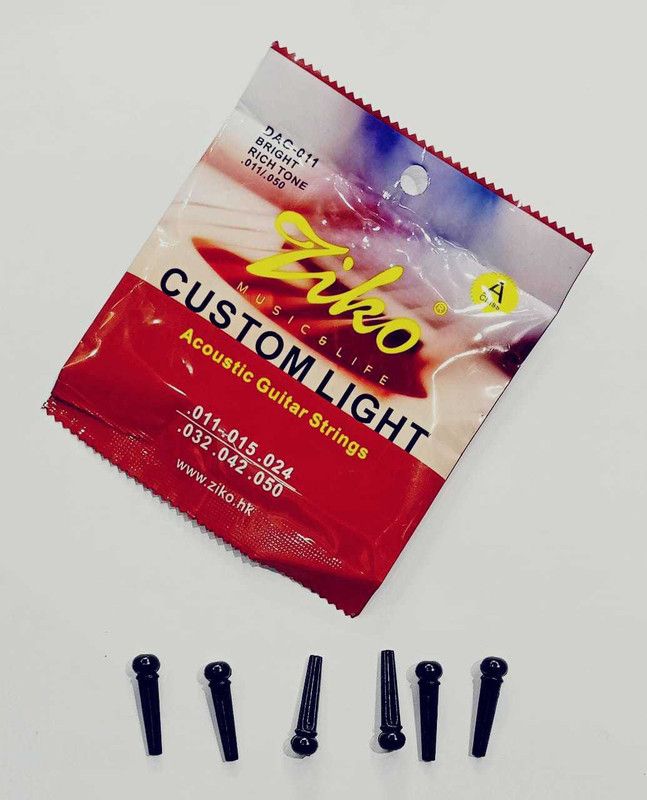 Ziko Acoustic ZIKKO STRING AND BRIDGE PIN Guitar String  (6 Strings)