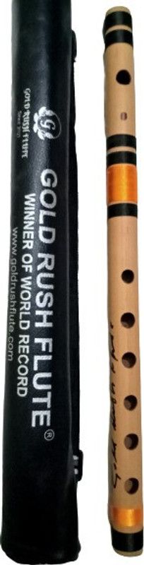 Gold Rush B Natural Medium SIX Hole Beginners Flute (Bansuri) 14 inch Size Bamboo Flute  (37 cm)