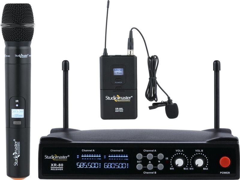 Studiomaster XR-80HL UHF 1 hand & 1 collar professional Microphone