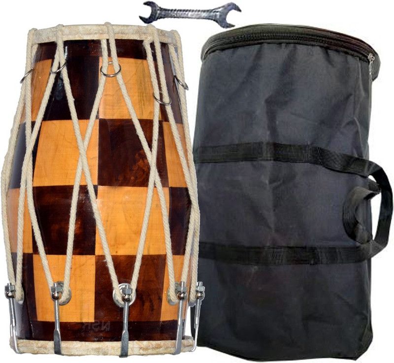 AMRO Professional Dholak (S6) New Design (With Bag and Key)) Nut & Bolts Dholak  (Multicolor)