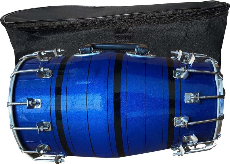 RAM musical India's First Double nut 14''Baby Dholak with Cover Nut & Bolts Dholak  (Blue)