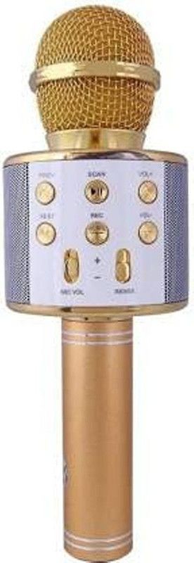 HMTECH WS-858 Wireless Handheld Bluetooth Mic with Speaker Audio Recording and Karaoke Feature Microphone Handheld Microphone