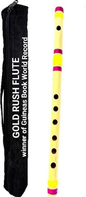 Gold Rush E Natural Medium Scale Professional Right Hand Flute (Bansuri) 16 inch Size Bamboo Flute  (42 cm)