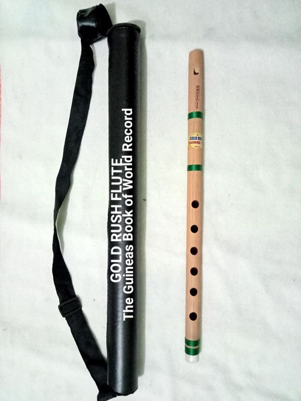 Gold Rush A Tune Scale JANAMASTHAMI POOJA GIFT 14 inch & 6 Holes Bansuri Bamboo Flute  (33 cm)
