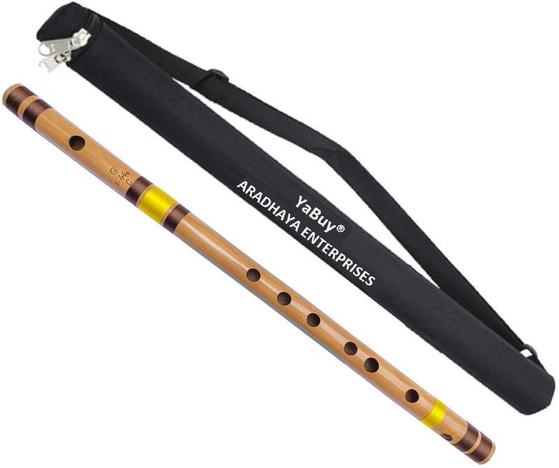 YaBuy Bamboo Flute Scale C Natural With Carry Bag 19 inches 7 Hole -Thread Yellow Maroon Bamboo Flute  (48.26 cm)