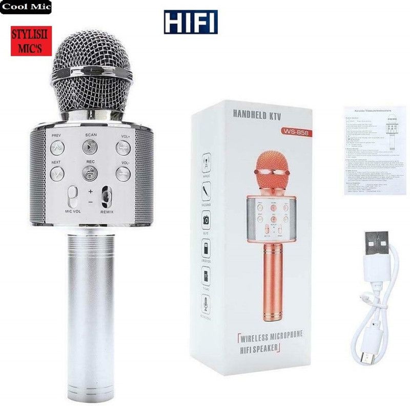 Bashaam S1612 MAX WS858MICROPHONE Handheld MIC& SPEAKER COLOR MAY VARY (PACK OF 1) Microphone