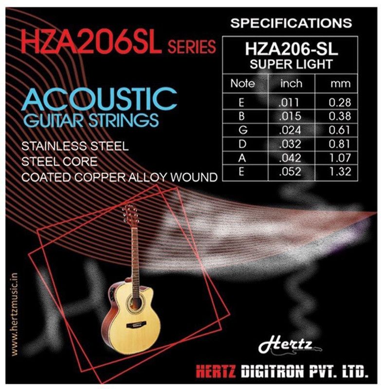 Hertz Acoustic 206 Guitar String  (6 Strings)