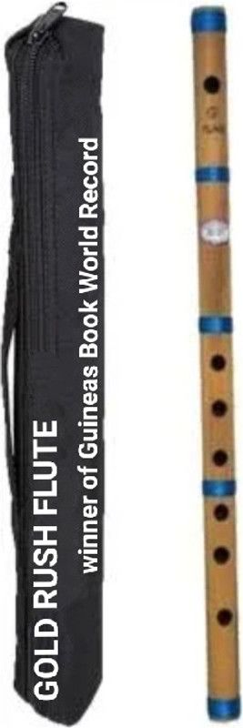 Gold Rush B Tune Scale Medium Flute SIX Hole Bansuri 14 Inch Size Bamboo Flute  (37 cm)
